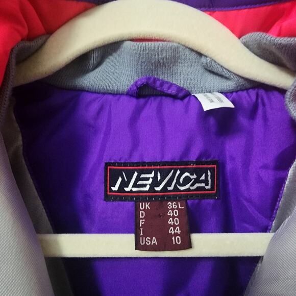 Vintage 90s NEVICA Ski Jacket Women’s Size 10 Purple & Neon Pink Retro Snow Coat - Picture 15 of 16